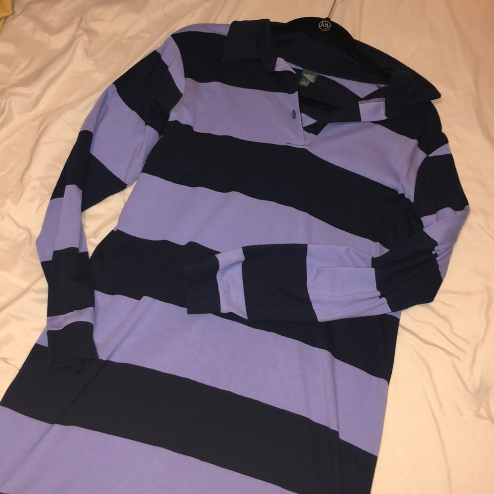 ❤️4/$10 Blue Striped Polo Style Dress